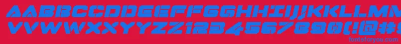 Dominojackexpandital Font – Blue Fonts on Red Background