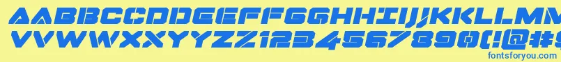 Dominojackexpandital Font – Blue Fonts on Yellow Background