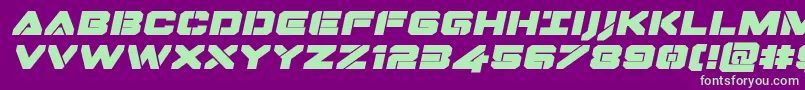 フォントDominojackexpandital – 紫の背景に緑のフォント