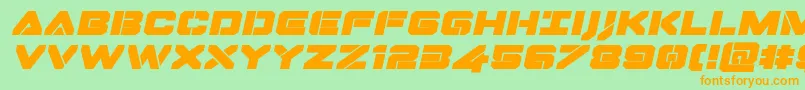Dominojackexpandital Font – Orange Fonts on Green Background
