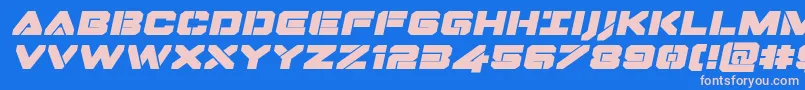 Dominojackexpandital Font – Pink Fonts on Blue Background
