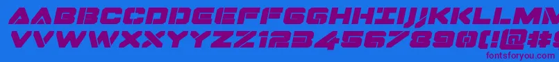 Dominojackexpandital Font – Purple Fonts on Blue Background