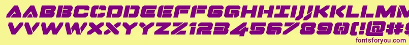 Dominojackexpandital Font – Purple Fonts on Yellow Background