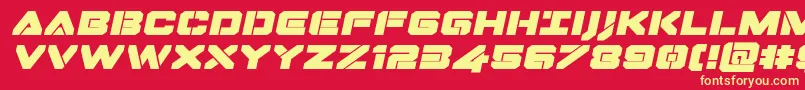 Шрифт Dominojackexpandital – жёлтые шрифты на красном фоне