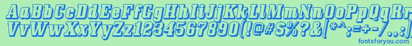 Bullpen ffy Font – Blue Fonts on Green Background