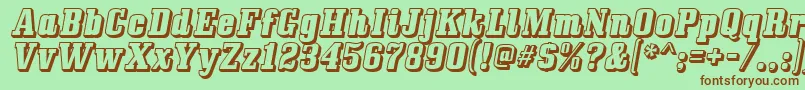 Bullpen ffy Font – Brown Fonts on Green Background