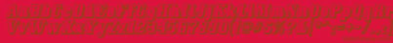 Bullpen ffy Font – Brown Fonts on Red Background