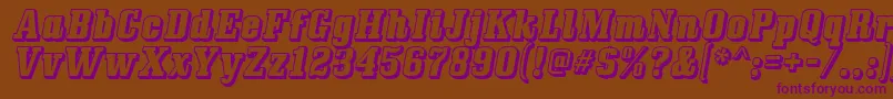 Bullpen ffy Font – Purple Fonts on Brown Background