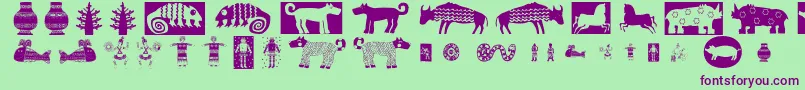Africain Font – Purple Fonts on Green Background