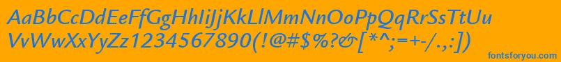 ItcLegacySansLtMediumItalic Font – Blue Fonts on Orange Background