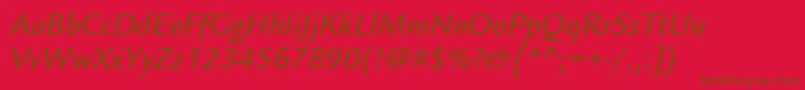 Шрифт ItcLegacySansLtMediumItalic – коричневые шрифты на красном фоне