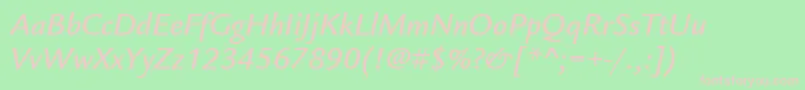 ItcLegacySansLtMediumItalic Font – Pink Fonts on Green Background