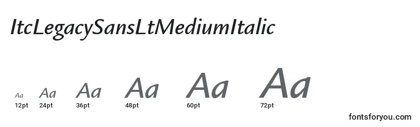 Размеры шрифта ItcLegacySansLtMediumItalic