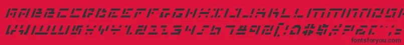 フォントMissileManItalic – 赤い背景に黒い文字