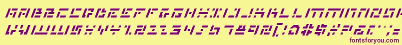 MissileManItalic Font – Purple Fonts on Yellow Background