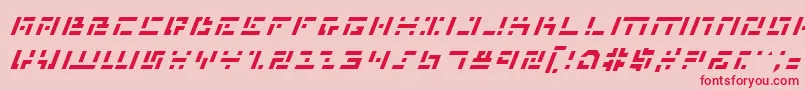 Fonte MissileManItalic – fontes vermelhas em um fundo rosa
