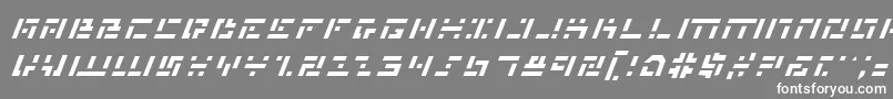 フォントMissileManItalic – 灰色の背景に白い文字