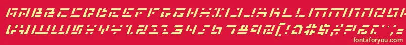 MissileManItalic Font – Yellow Fonts on Red Background