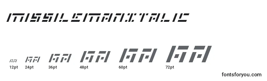 MissileManItalic Font Sizes