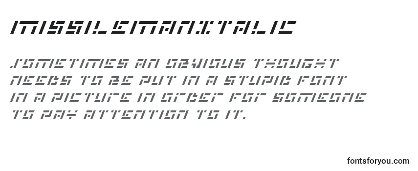 MissileManItalic Font