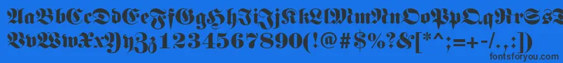 Germanregular-fontti – mustat fontit sinisellä taustalla
