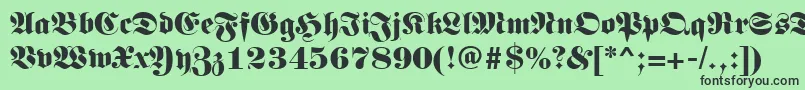 Czcionka Germanregular – czarne czcionki na zielonym tle