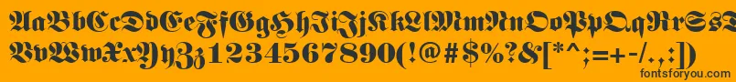 Germanregular-fontti – mustat fontit oranssilla taustalla
