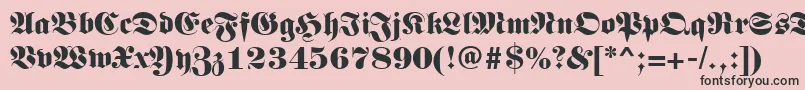 Germanregular-fontti – mustat fontit vaaleanpunaisella taustalla