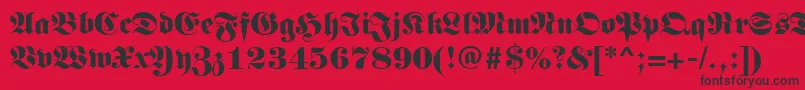 Germanregular Font – Black Fonts on Red Background
