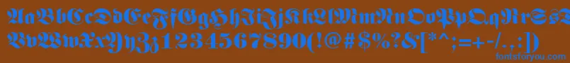 Germanregular Font – Blue Fonts on Brown Background
