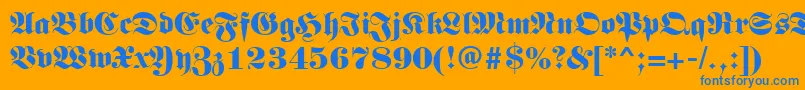 Шрифт Germanregular – синие шрифты на оранжевом фоне