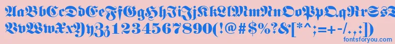 Germanregular Font – Blue Fonts on Pink Background