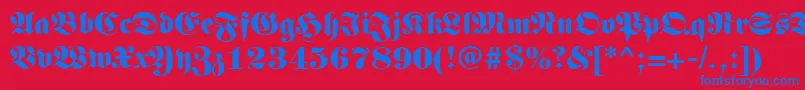 Germanregular Font – Blue Fonts on Red Background