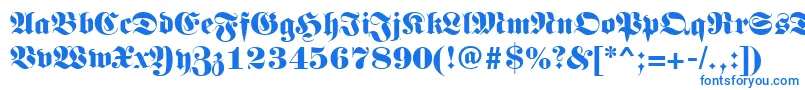 Шрифт Germanregular – синие шрифты на белом фоне