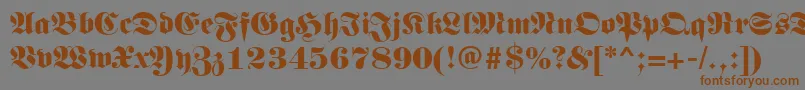 Шрифт Germanregular – коричневые шрифты на сером фоне