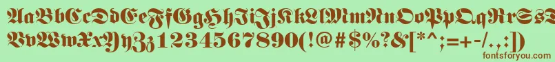 Czcionka Germanregular – brązowe czcionki na zielonym tle