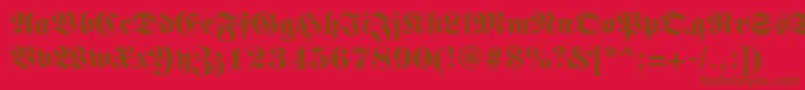 Czcionka Germanregular – brązowe czcionki na czerwonym tle
