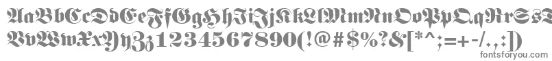 フォントGermanregular – 白い背景に灰色の文字