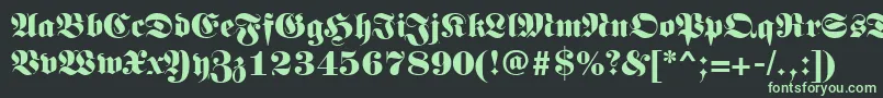 Germanregular-Schriftart – Grüne Schriften auf schwarzem Hintergrund