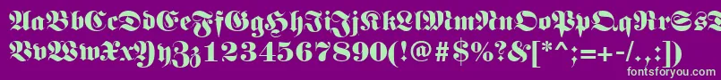 Germanregular Font – Green Fonts on Purple Background