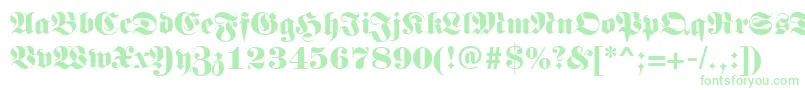 Шрифт Germanregular – зелёные шрифты на белом фоне