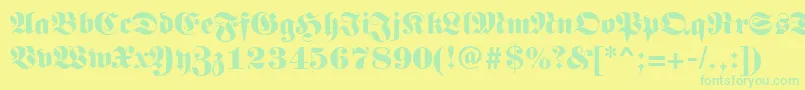 Germanregular-fontti – vihreät fontit keltaisella taustalla