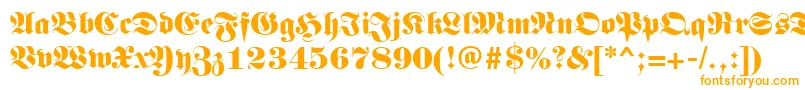 Germanregular-fontti – oranssit fontit valkoisella taustalla