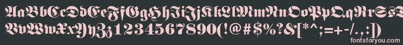 Germanregular-fontti – vaaleanpunaiset fontit mustalla taustalla