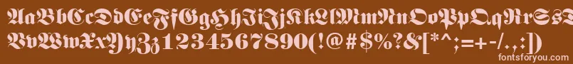 Germanregular-fontti – vaaleanpunaiset fontit ruskealla taustalla