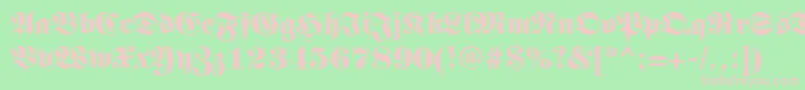 Germanregular-fontti – vaaleanpunaiset fontit vihreällä taustalla