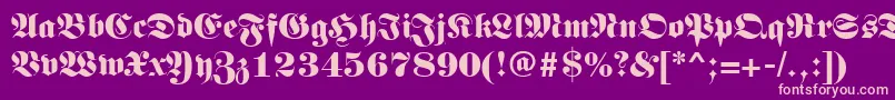 Germanregular-fontti – vaaleanpunaiset fontit violetilla taustalla