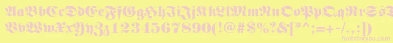 Germanregular Font – Pink Fonts on Yellow Background