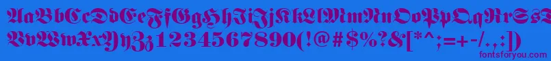 Шрифт Germanregular – фиолетовые шрифты на синем фоне