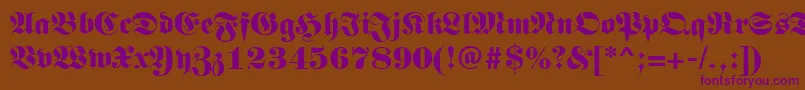 Czcionka Germanregular – fioletowe czcionki na brązowym tle